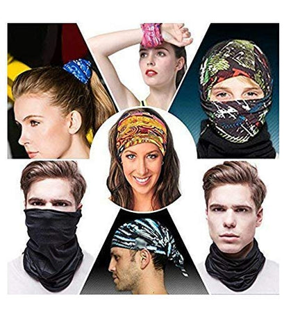 Unisex Headwear Headband Head Wrap UV Resistance Sports Bandana Magic Scarf Face Mask (Assorted Color and Design) (Pack of 6)