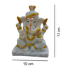 Ganesha with Pagdi White Idol Handcrafted Handmade Marble Dust Polyresin - 13 x 10 cm perfect for Home, Office, Gifting PGW-1