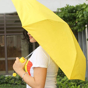 Yellow Stylish Banana Shaped Mini Foldable Umbrella
