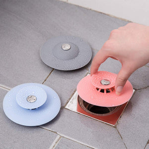Sink Stopper Silicone Bathtub Stopper, Kitchen Sink Drain Strainer, Bathroom Drain Plug Drain Stopper 2 in 1, Shower Drain Sink Cover with Hair Strainer