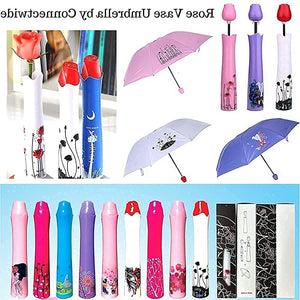 Rose Flower Case Umbrella Lightweight Waterproof UV Protection Mini Compact Foldable Design Travel Umbrella with Compact Bottle