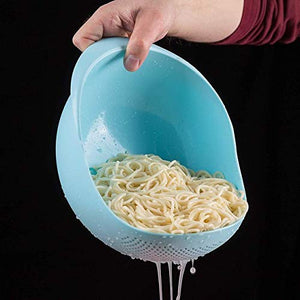 Plastic Rice Bowl Strainer/Washing Bowl for Fruits/Vegetables, Noodles, Pulses, Cereal, Rice