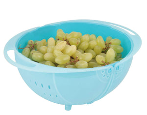 Multi Functional Rice | Vegetable and Fruit Wash Basket Bowl | Drainer Food Strainer with double lid