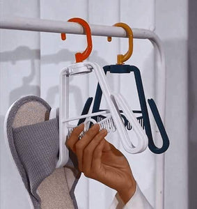 Multifunctional Shoe Rack Four Side Hooks Windproof 360 Degree Rotating Foldable Drying Hanger