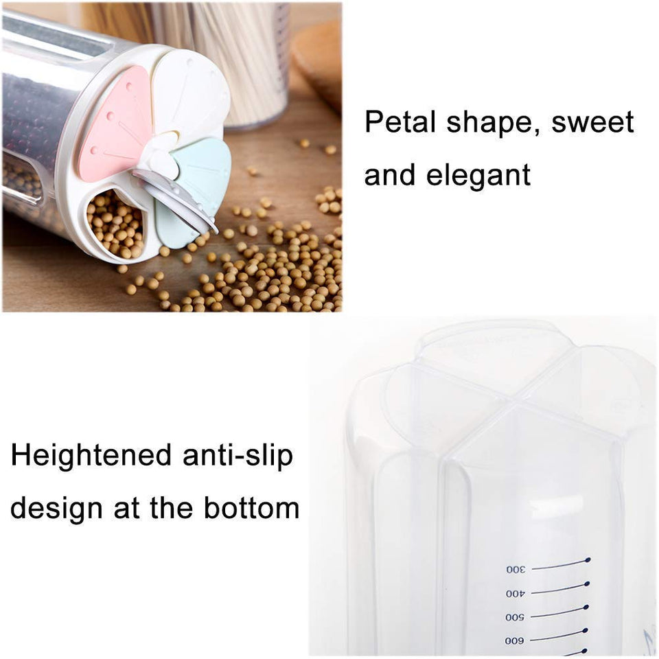 Storage Jar with 4 Section 4 in 1 section container jar 4 section type container Plastic Airtight Dispenser Container 2500 ML (Pack of 1)
