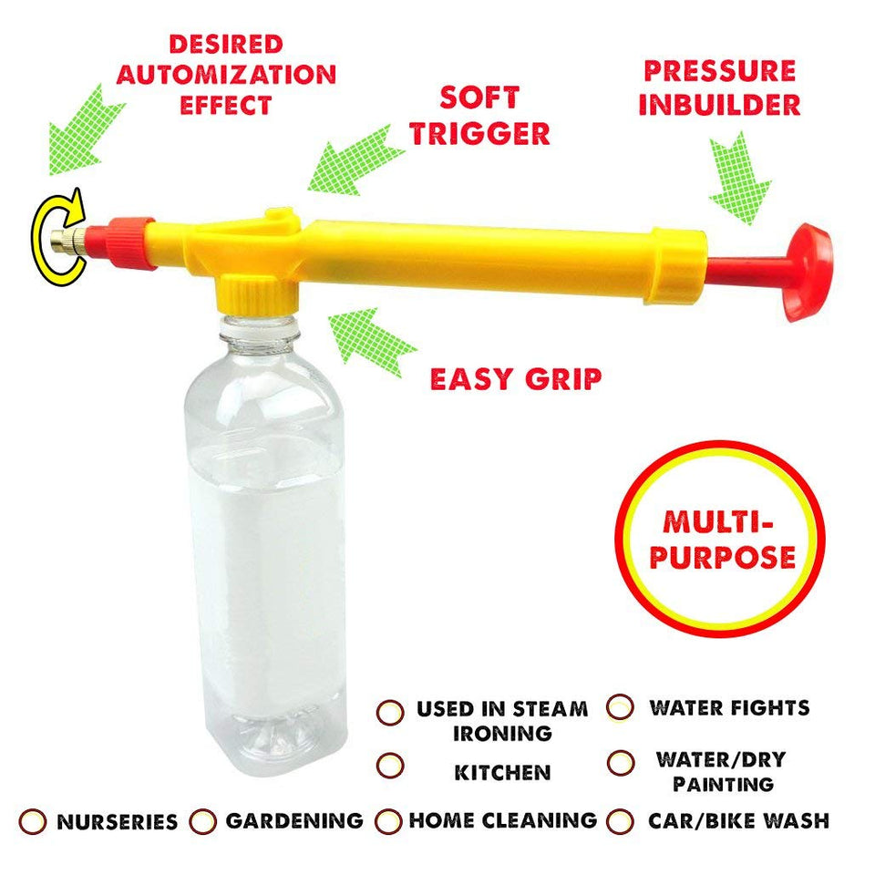 Indoor/Outdoor Plant Gardening Car wash Cold Drink/Juice Bottle Attachable Brass Nozzle Bottle Spray Gun