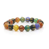 Om Mani Padme Hum Multigem Crystal Stone Bracelet 7 Chakra Reiki 8 mm Bead Bracelet Round Shape for Meditation and Healing