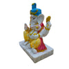 Ganesha with Pagadi Idol Big Handcrafted Handmade Marble Dust Polyresin - 15 x 19 cm perfect for Home, Office, Gifting PGC-2