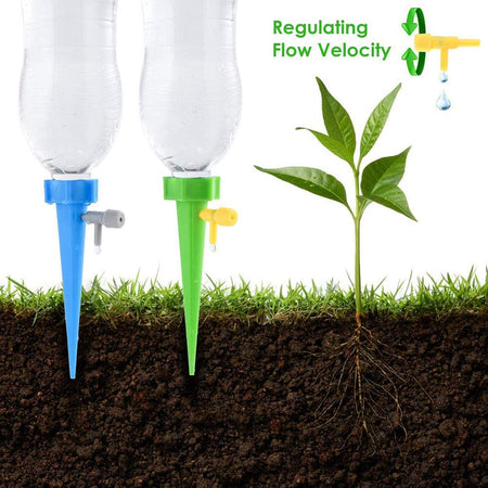 Drip Irrigation kit for Home Garden, Self-Watering Spikes for Plants, Water Devices with Slow Control Valve Switch drip System ( 2 Pcs)