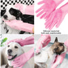 Pet Grooming Gloves, Silicone Hair Remover Brush Glove with High Density Teeth Brush, Gentle Bathing Shampoo Massage Gloves
