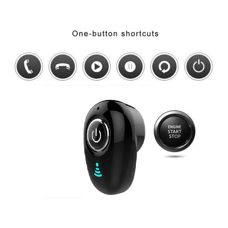 Ekdant® Small Kaju Bluetooth earpiece, Mini S650 Hands-Free Bluetooth Earbuds Headset Earphones with Mic for iOS,andoirds Other Smartphones - Black - halfrate.in