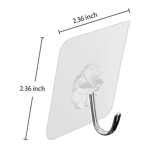 Adhesive Wall Sticker Hooks for Transparent Reusable Waterproof - Plastic Sticker Without Drill (Pack of 3)