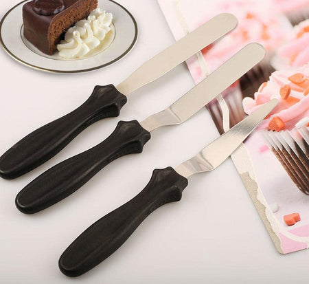 Cake Palette Knife | Steel Icing Spatula 3 Pieces Set | Cake Knife | Cream Icing Frosting Spatula | Baking Kitchen Pastry Cake Decoration Tool
