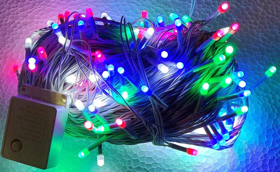 Multicolor Plastic LED Lights 30 mtr Serial Bulbs Ladi with 8 modes controller Decoration Lighting for Indoor, Outdoor, DIY, Diwali Christmas Eid and Other Festive Season