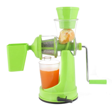 Hand Juicer for Fruits and Vegetables with Steel Handle Vacuum Locking System, Juice Maker with Attached Waste Cup