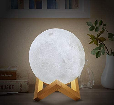Moon Lamp 3D 7 Colour Changeable Sensor Moon Night Light Lamp Touch Control Moonlight Lamp with Stand &amp; USB for Bedrooms Valentine Gift Festival Gift Corporate Gift Wedding Gift