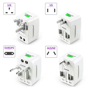 Ekdant® Universal International All in One Worldwide Travel Adapter Wall Charger AC Power Plug Adapter for USA/UK/AUS/EU Cellphone Laptop with Surge/Pike Protected Supports More Than 150 Countries - halfrate.in