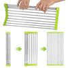 Stainless Steel Foldable Over The Sink Kitchen Rolling Sink Rack Multipurpose Dry Rack Dish Drainer