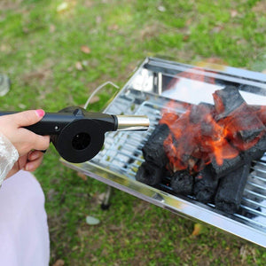 Outdoor Cooking Portable Hand Crank Powered Barbecue BBQ Fan Air Blower Fan for Charcoal Grill BBQ Campfire Fireplace