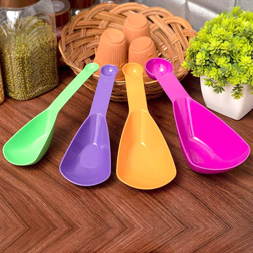 Measuring Cups and Spoons Plastic 4 Pcs Double Side for Kitchen Cake Baking and Cooking Teaspoon Tablespoon Spoon Accessories Tools Set
