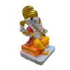 Ganesha with Mukut Idol Big Handcrafted Handmade Marble Dust Polyresin - 12 x 18 cm perfect for Home, Office, Gifting MGC-3