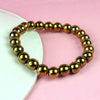 Golden Pyrite Stone Bracelet Natural Gemstone Chakra Bracelet Reiki Healing Jewelry for Men & Women, Bead Size 6 mm