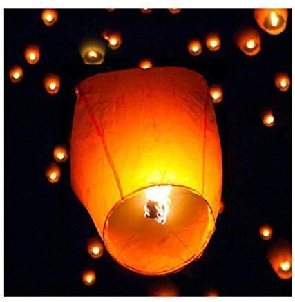 Sky Flying Lanterns Assorted Colorful 100% Biodegradable Lanterns | Japanese / Chinese Lanterns for Weddings, Celebrations, Ceremonies (Pack of 4)