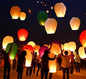 Sky Flying Lanterns Assorted Colorful 100% Biodegradable Lanterns | Japanese / Chinese Lanterns for Weddings, Celebrations, Ceremonies (Pack of 4)