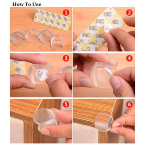 Corner Edge Cushions Guard Protector Baby Child Infant Kids Safety Safe Table Desk  4pcs set - Round Clear