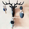 Deer Head Hanging Hook, Self Adhesive Wall Door Hook Hanger Bag Keys Sticky Holder No Drill Wall Mount (Black), Plastic, Pack of 1 ( 18.5 cm x 16.5 cm )