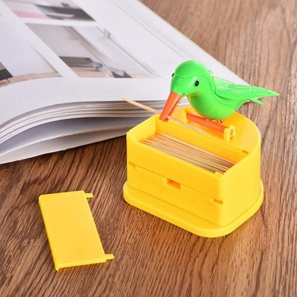 Bird Toothpick Box Automatically Pops Up Toothpick Dispenser Smart Press Type Toothpick Dispenser Toothpick Holder