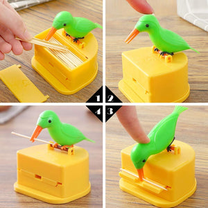 Bird Toothpick Box Automatically Pops Up Toothpick Dispenser Smart Press Type Toothpick Dispenser Toothpick Holder