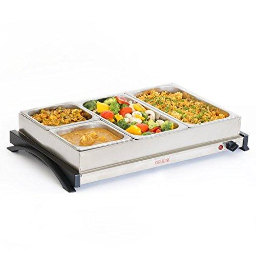 Clearline Stainless Steel  4 PAN SS FOOD WARMER AND BUFFET SERVER FWBS-02 - halfrate.in