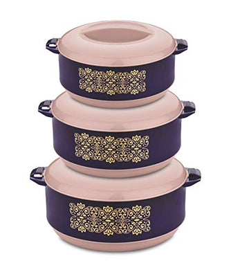 Premium Family Inner Steel Casserole Gift Set of 3, (1000, 1500, 2500 ml) Blue