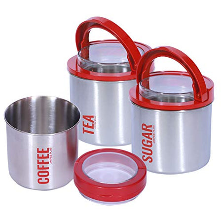 Stainless Steel Tea, Coffee & Sugar Container Morning Delight 3, 600 ml Each