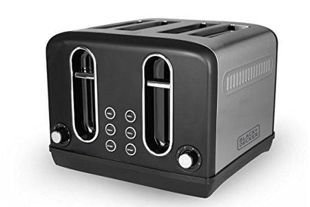 Black + Decker BXTO0401IN 2300-Watt 4 Slice Pop-up Toaster (Grey) - halfrate.in