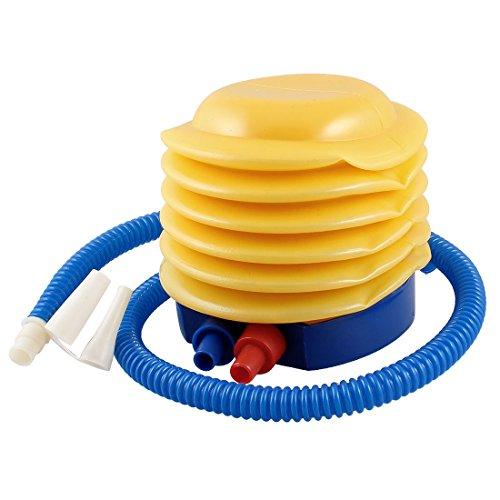 Blue Yellow Plastic Hand Foot Pump Inflator cum deflator for toys, inflatables, pillows, bed etc - halfrate.in