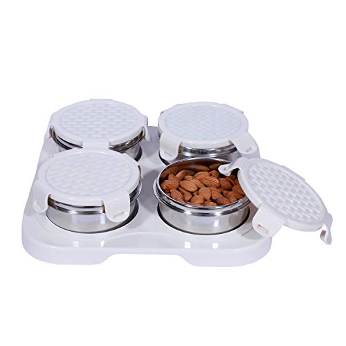 Stainless Steel Serving Set, 4-Pieces with Tray Zeta 4 Ivory