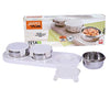 Stainless Steel Serving Set, 3-Pieces with Tray Zeta 3 Ivory