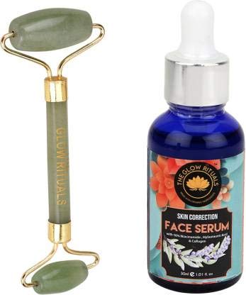 Jade Roller and Skin Correcting Face Serum Combo (2 Items in the set)