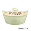 Plastowares Flamingo Plastic Casserole, 1500Ml, Green