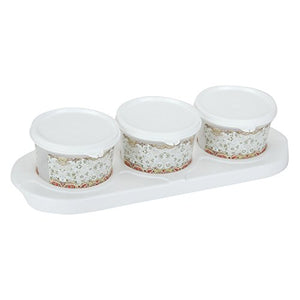 Serve 3 Airtight containers with Serving trayWhite