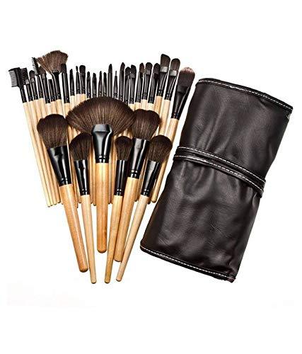 Professional Quality Makeup Brush Set with PU Leather Case (Pack of 24) Black - halfrate.in