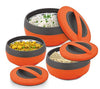 Asian Plastowares Cosmos Plastic Casserole Set, 3-Pieces, Orange - halfrate.in
