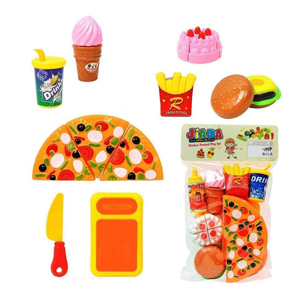 Fast Food Lunch Play Pizza Set Toy for Kids| Restaurant Role Pretend Play - halfrate.in