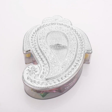 Silver Plated Designer Candy Box Roli Chopra in Ganesh Shape Mango Shape Box