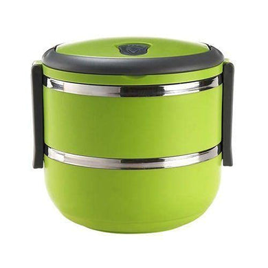 Round Shape Vacuum Lunch Dinner Tiffin Box for School Office with Inner Stainless Steel Material, Durable Sandwich Box, 2 Layer Lunch Box (1500ML, Multi Color)