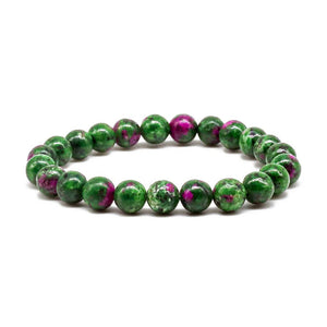 Natural Ruby Zoisite Stone Bracelet 8 mm Beads Lab Stretchable Elastic Bracelet Ruby Zoisite Crystal Gemstone