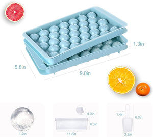 Round Ice Cube Tray Ball Maker Mold for Freezer Mini Circle Making 33PCS Sphere Chilling Cocktail Whiskey Plastic Reusable Flexible Trays Molds Cocktails Keep Drinks