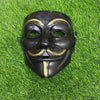 V for Vendetta Comic Face Mask Anonymous Guy Fawkes (Black)